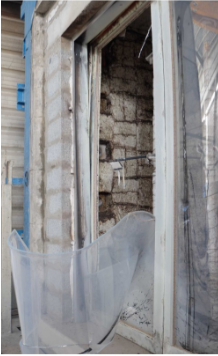 Failure in glazed fire door