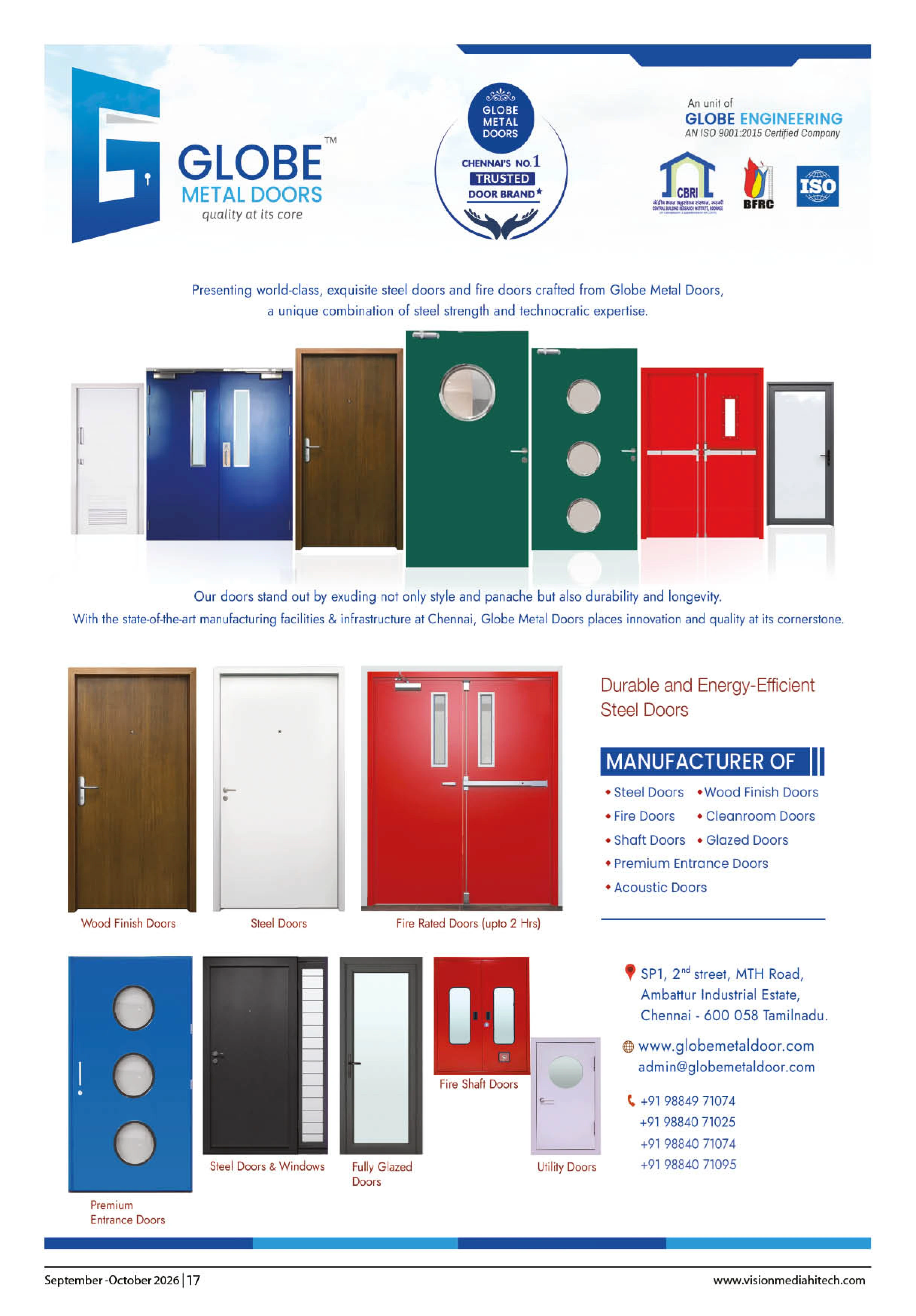 globe Metal Doors Quality Fire Protection Advertisement